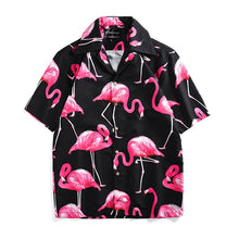 Load image into Gallery viewer, Loose Flamingo Shirt For Men Summer Leisure Holiday Print Short-Sleeved Shirt New Couple Casual Tops Hawaiian Shirt