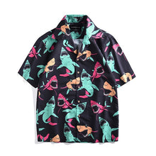 Load image into Gallery viewer, Loose Flamingo Shirt For Men Summer Leisure Holiday Print Short-Sleeved Shirt New Couple Casual Tops Hawaiian Shirt