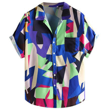 Load image into Gallery viewer, Shirt Men Fashion Casual Short Sleeve Button Painting Top Blouse Shirts Male shirt