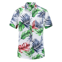 Load image into Gallery viewer, 2019 New Summer Mens Short Sleeve Beach Hawaiian Shirts Cotton Casual Floral Shirts Regular Mens clothing Fashion