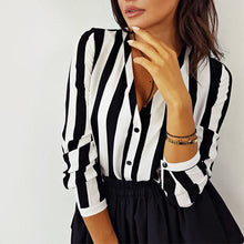 Load image into Gallery viewer, 2019 New Blouse Women Casual Striped Top Shirts Blouses Female Loose Blusas Autumn Fall Casual Ladies Office Blouses Top Sexy