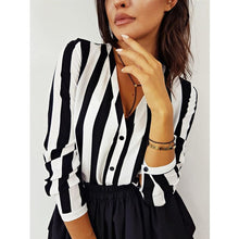 Load image into Gallery viewer, 2019 New Blouse Women Casual Striped Top Shirts Blouses Female Loose Blusas Autumn Fall Casual Ladies Office Blouses Top Sexy