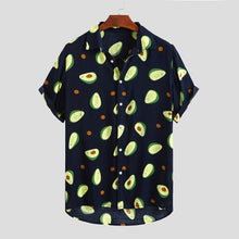 Load image into Gallery viewer, Shirts Mens Funny Avocado Printed Turn Down Collar Short Sleeve Casual Shirts Men Button Streetwear Beach Shirts