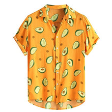 Load image into Gallery viewer, Shirts Mens Funny Avocado Printed Turn Down Collar Short Sleeve Casual Shirts Men Button Streetwear Beach Shirts