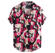 Load image into Gallery viewer, 2019 New Fashion High Quality Summer Mens Multi Color Lump Chest Pocket Short Sleeve Round Hem Loose Shirts Blouse