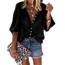 Load image into Gallery viewer, Summer Blouse Women Tops Casual Long Sleeved Loose Dot Print Deep V Neck Shirt Bluzki Damskie Blusas 2019