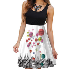 Load image into Gallery viewer, New 2019 Summer Dresses Women Print Beach Dress Casual Sleeveless O-Neck Patchwork A-Line Dress Boho Tank Sexy Dresses