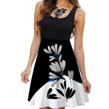 Load image into Gallery viewer, New 2019 Summer Dresses Women Print Beach Dress Casual Sleeveless O-Neck Patchwork A-Line Dress Boho Tank Sexy Dresses