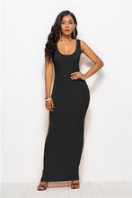 Load image into Gallery viewer, 2019 Spring Autumn Women New Long Sleeve O Neck Solid Slim Long Dress Casual Simple High Stretchy Bodycon Package Hip Maxi Dress