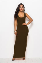 Load image into Gallery viewer, 2019 Spring Autumn Women New Long Sleeve O Neck Solid Slim Long Dress Casual Simple High Stretchy Bodycon Package Hip Maxi Dress