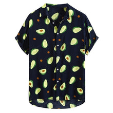 Load image into Gallery viewer, Shirts Mens Funny Avocado Printed Turn Down Collar Short Sleeve Casual Shirts Men Button Streetwear Beach Shirts