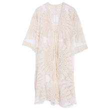 Load image into Gallery viewer, Women Beach Cover Up Floral Embroidery Swimwear Women Robe Cardigan
