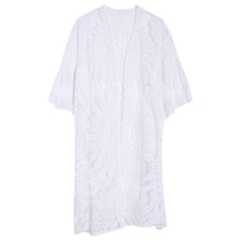 Load image into Gallery viewer, Women Beach Cover Up Floral Embroidery Swimwear Women Robe Cardigan