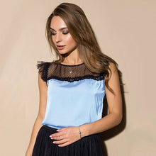 Load image into Gallery viewer, Women Summer Casual Lace Patchwork Tops And Blouse Sleeveless Solid O-Neck Office Lady Elegant Blouse 2019 New Fashion Club