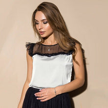 Load image into Gallery viewer, Women Summer Casual Lace Patchwork Tops And Blouse Sleeveless Solid O-Neck Office Lady Elegant Blouse 2019 New Fashion Club