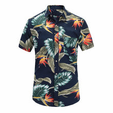 Load image into Gallery viewer, 2019 New Summer Mens Short Sleeve Beach Hawaiian Shirts Cotton Casual Floral Shirts Regular Mens clothing Fashion