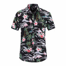 Load image into Gallery viewer, 2019 New Summer Mens Short Sleeve Beach Hawaiian Shirts Cotton Casual Floral Shirts Regular Mens clothing Fashion