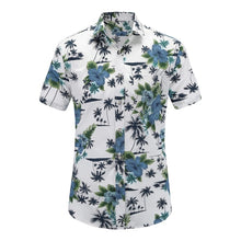 Load image into Gallery viewer, 2019 New Summer Mens Short Sleeve Beach Hawaiian Shirts Cotton Casual Floral Shirts Regular Mens clothing Fashion