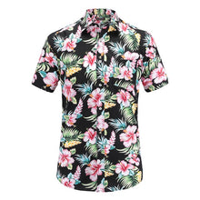 Load image into Gallery viewer, 2019 New Summer Mens Short Sleeve Beach Hawaiian Shirts Cotton Casual Floral Shirts Regular Mens clothing Fashion