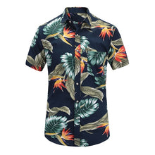 Load image into Gallery viewer, 2019 New Summer Mens Short Sleeve Beach Hawaiian Shirts Cotton Casual Floral Shirts Regular Mens clothing Fashion
