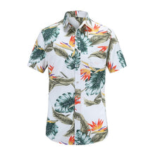 Load image into Gallery viewer, 2019 New Summer Mens Short Sleeve Beach Hawaiian Shirts Cotton Casual Floral Shirts Regular Mens clothing Fashion