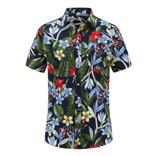 Load image into Gallery viewer, 2019 New Summer Mens Short Sleeve Beach Hawaiian Shirts Cotton Casual Floral Shirts Regular Mens clothing Fashion