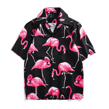 Load image into Gallery viewer, Loose Flamingo Shirt For Men Summer Leisure Holiday Print Short-Sleeved Shirt New Couple Casual Tops Hawaiian Shirt