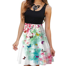 Load image into Gallery viewer, New 2019 Summer Dresses Women Print Beach Dress Casual Sleeveless O-Neck Patchwork A-Line Dress Boho Tank Sexy Dresses