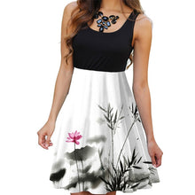 Load image into Gallery viewer, New 2019 Summer Dresses Women Print Beach Dress Casual Sleeveless O-Neck Patchwork A-Line Dress Boho Tank Sexy Dresses