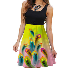 Load image into Gallery viewer, New 2019 Summer Dresses Women Print Beach Dress Casual Sleeveless O-Neck Patchwork A-Line Dress Boho Tank Sexy Dresses