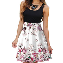 Load image into Gallery viewer, New 2019 Summer Dresses Women Print Beach Dress Casual Sleeveless O-Neck Patchwork A-Line Dress Boho Tank Sexy Dresses